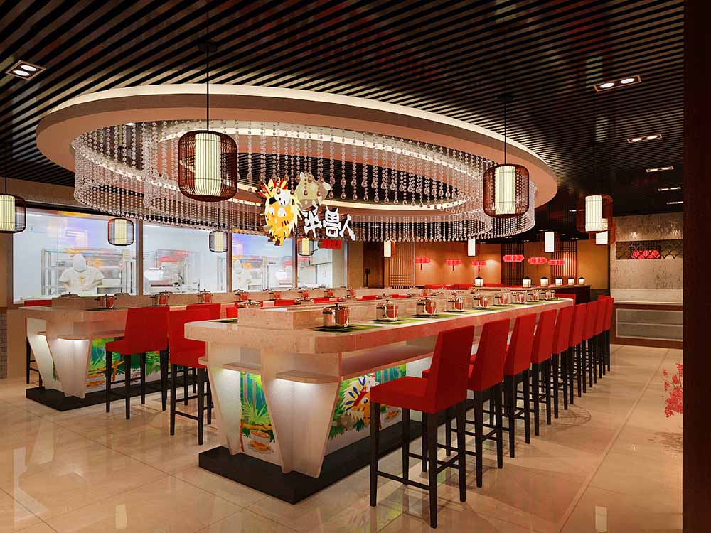 大氣火鍋店裝潢設(shè)計(jì)效果-第3張圖片-上海古都建筑設(shè)計(jì)集團(tuán) 大氣火鍋店裝潢設(shè)計(jì)效果-第3張圖片-上海古都建筑設(shè)計(jì)集團(tuán)